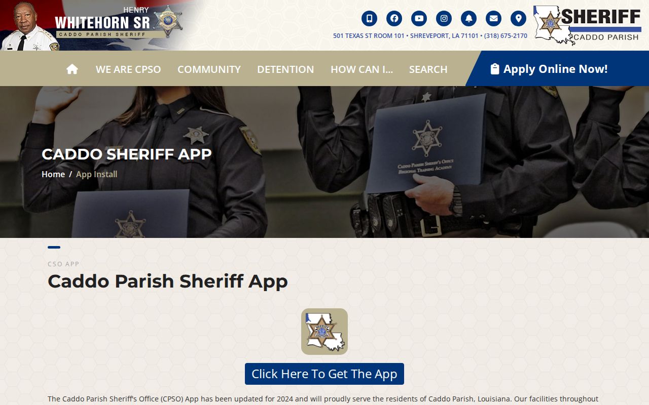 Caddo Parish Sheriff's Office mobile app described as a Caddo warrant information channel